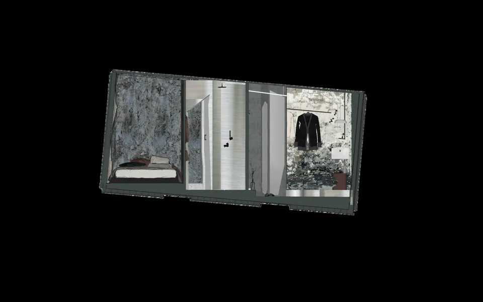 Coupe AA d'un container aménagé