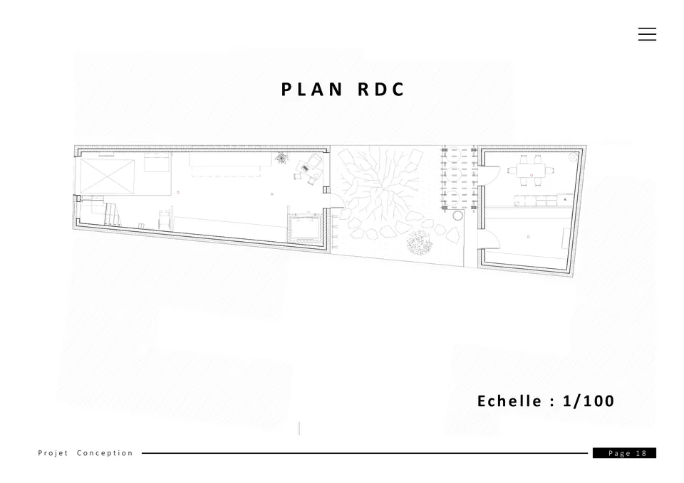 Plan du rez-de-chaussée au 1/100