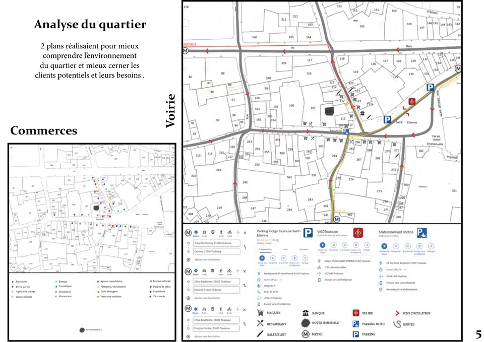 Analyse du quartier : commerces et voirie