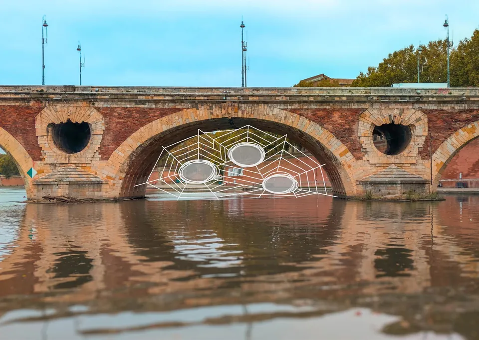 Les cocons suspendus sous une arche du Pont-Neuf