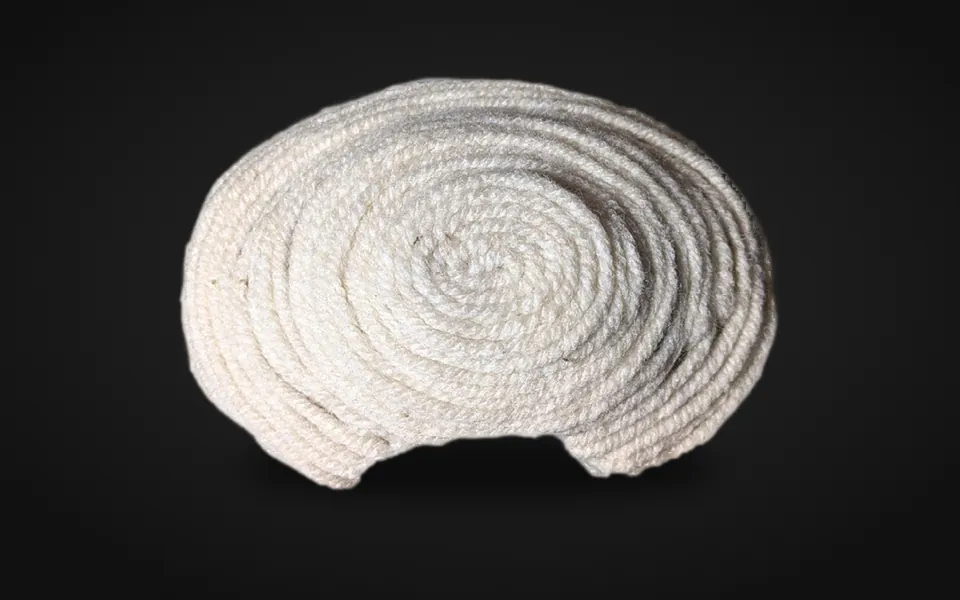 Maquette en corde enroulée, vue de dessus